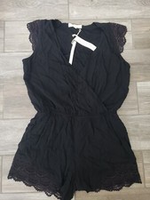 Nwt Lovestitch Black Romper with Lace In Large