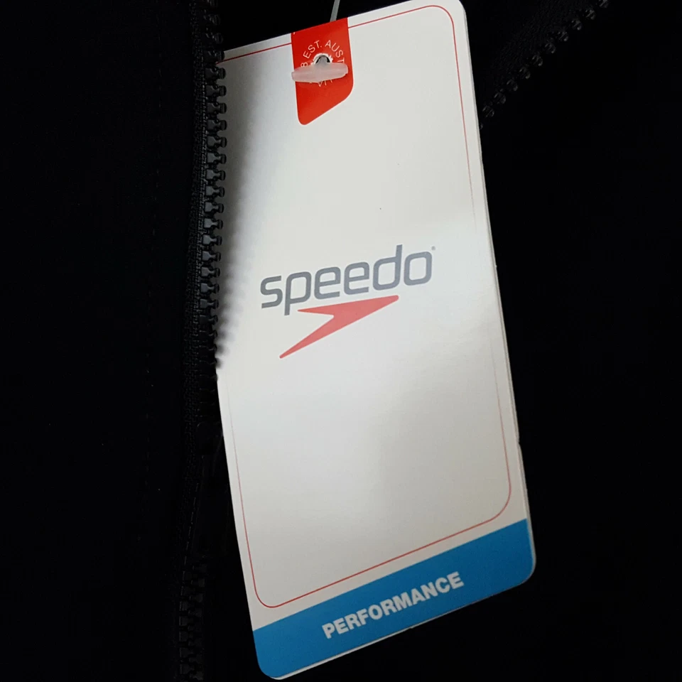 NUEVA Chaqueta Atlética Speedo Niños Cremallera Completa, Unisex Juvenil Talla Pequeña Blanco y Negro Foto 4 de 4