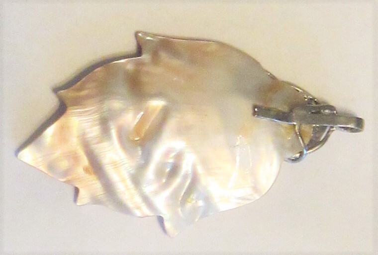 ABALONE SHELL LEAF NECKLACE PENDANT - image 4