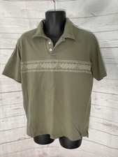 Eddie Bauer Men's Polo Shirt Khaki Green Short Sleeve Size M
