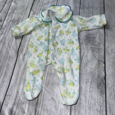 Vintage Carters Newborn Bear Clown Sleeper Blue Yellow Gender Neutral