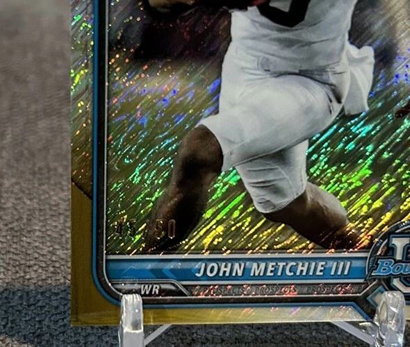 2021-22 Bowman University #47 John Metchie III Chrome Gold Shimmer #/50 - Image 3 of 3