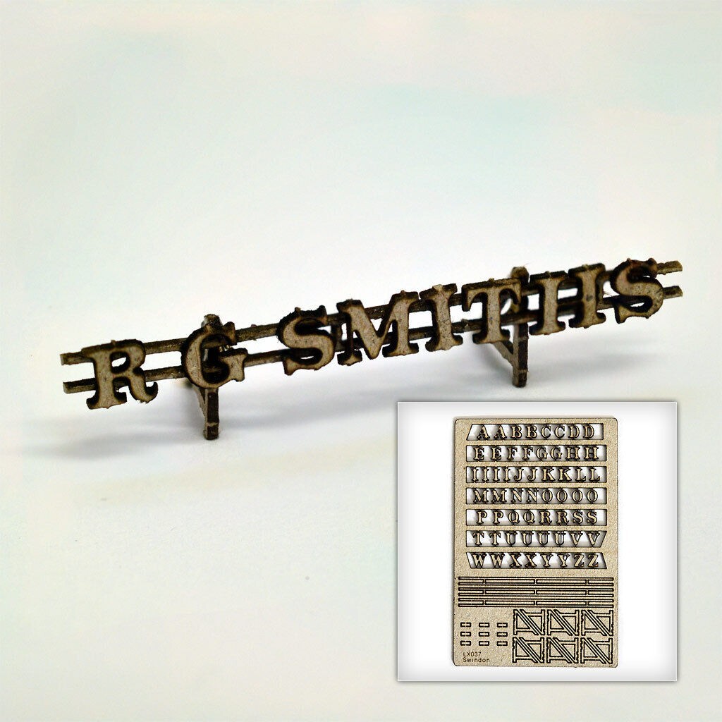 Model Railway Scenery 4mm OO Scale - Laser Cut Lettering 6mm High LX037A