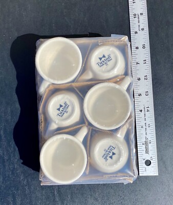 Tuxton White Restaurant Ware Ceramic Coffee Tea Mugs Cups 9oz Diner Set Of 6