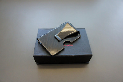 NIB Real Carbon Fiber Credit Card Holder Slim Cash Bill Money Clip Case Wallet
