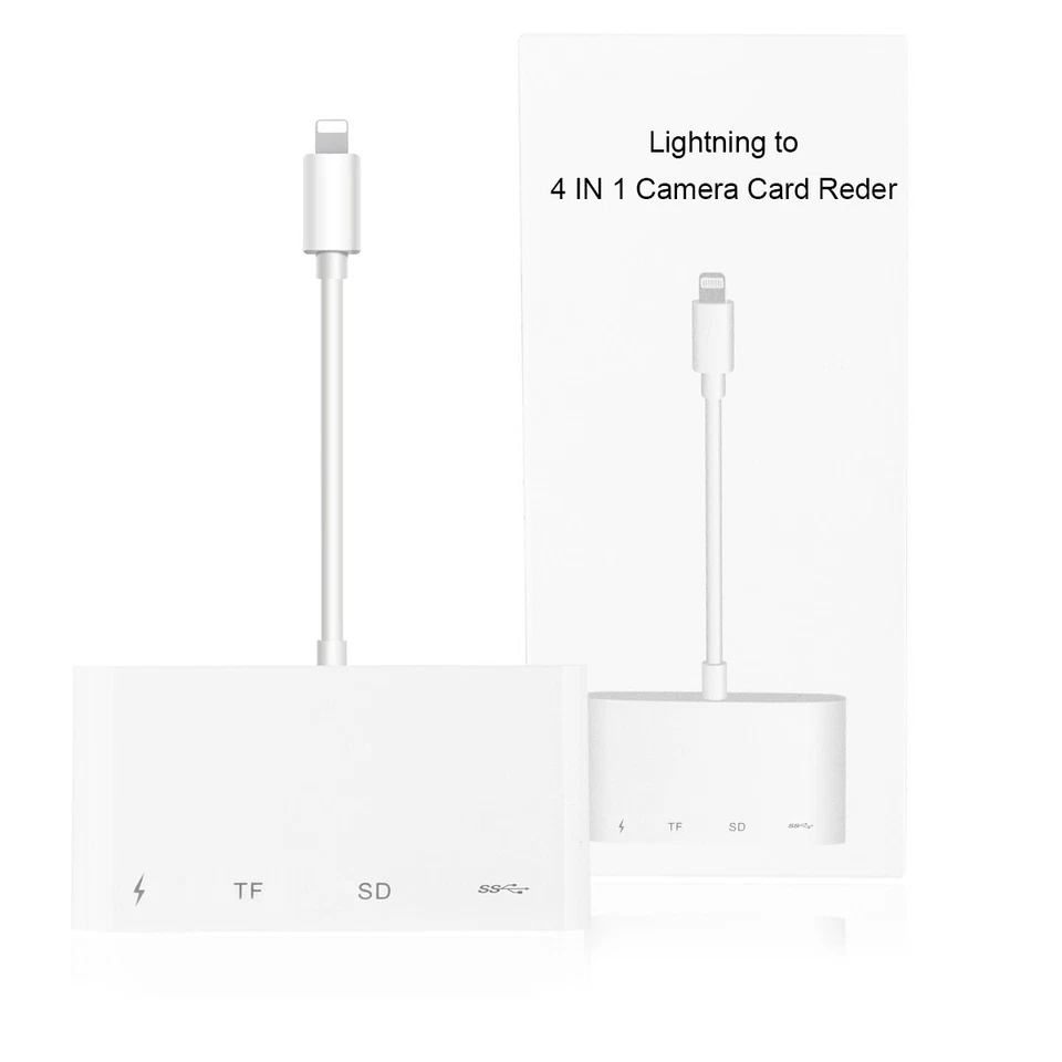 4 in 1 For Apple iPhone 14 13 12 Pro Max to TF SD Card Reader USB Camera Adapter
