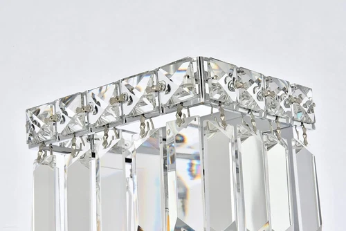 Elegant Lighting Maxime 6" Metal and Crystal Wall Sconce in Black Finish - Picture 7 of 8