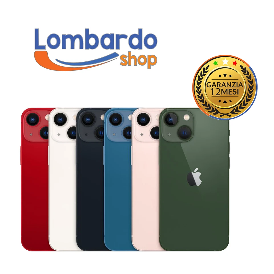 APPLE IPHONE 13 RICONDIZIONATO 128GB ECCELLENTE BIANCO NERO ROSSO ROSA BLU