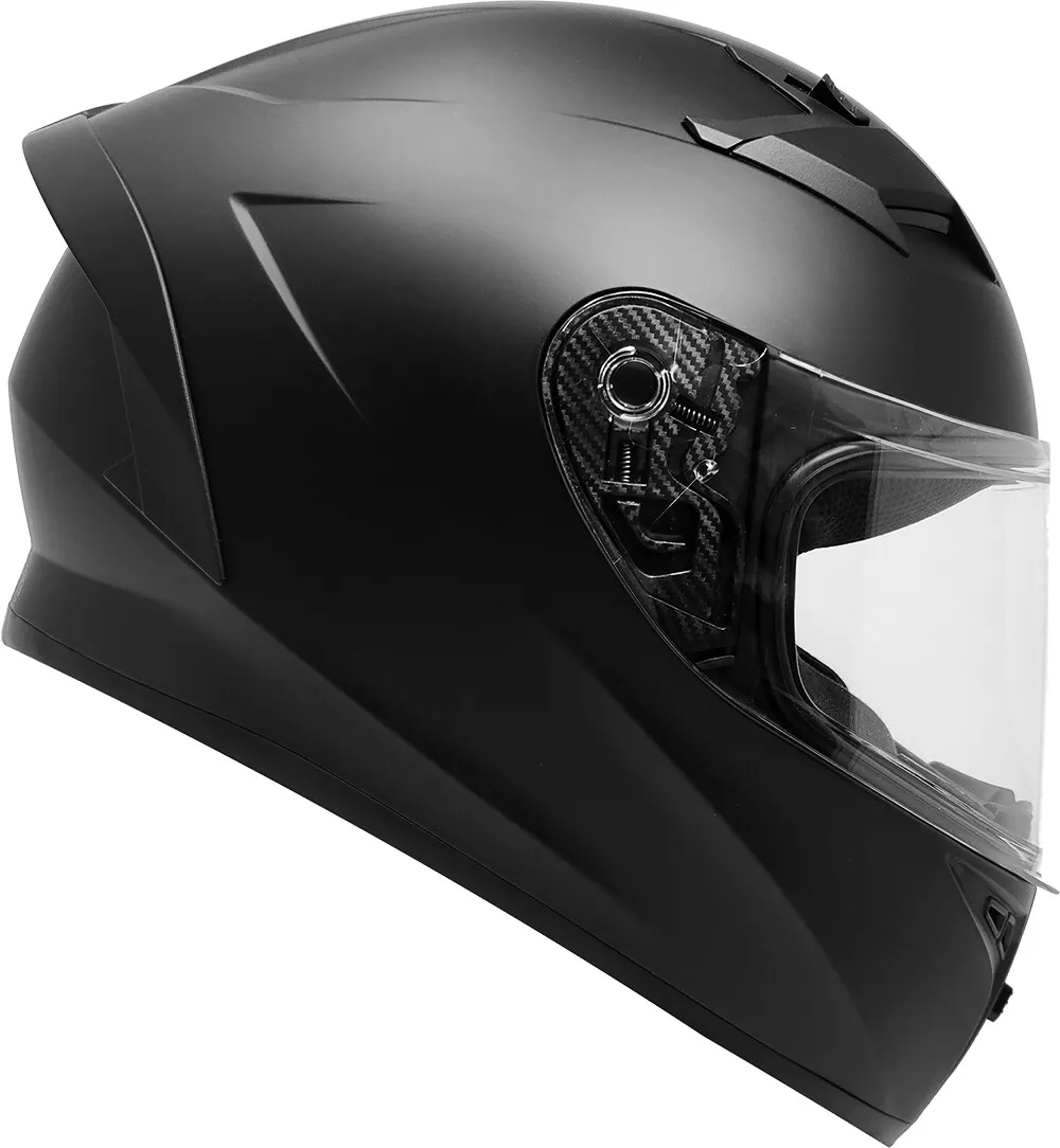 Motorcycle Helmet Full Face Matte Black DOT GDM VENOM CHROME + CLEAR LENS