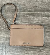 Nine West Wristlet Purse Beige Tan Clutch Small Woman’s Bag iPhone Change 8”
