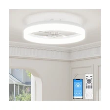 VOLISUN Low Profile Ceiling Fans with Lights and Remote, 19.7in Fandelier Cei...