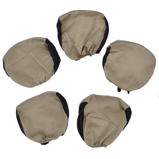 Comfortable Fabric Car Seat Covers w/ Universal Split Bench Zippers