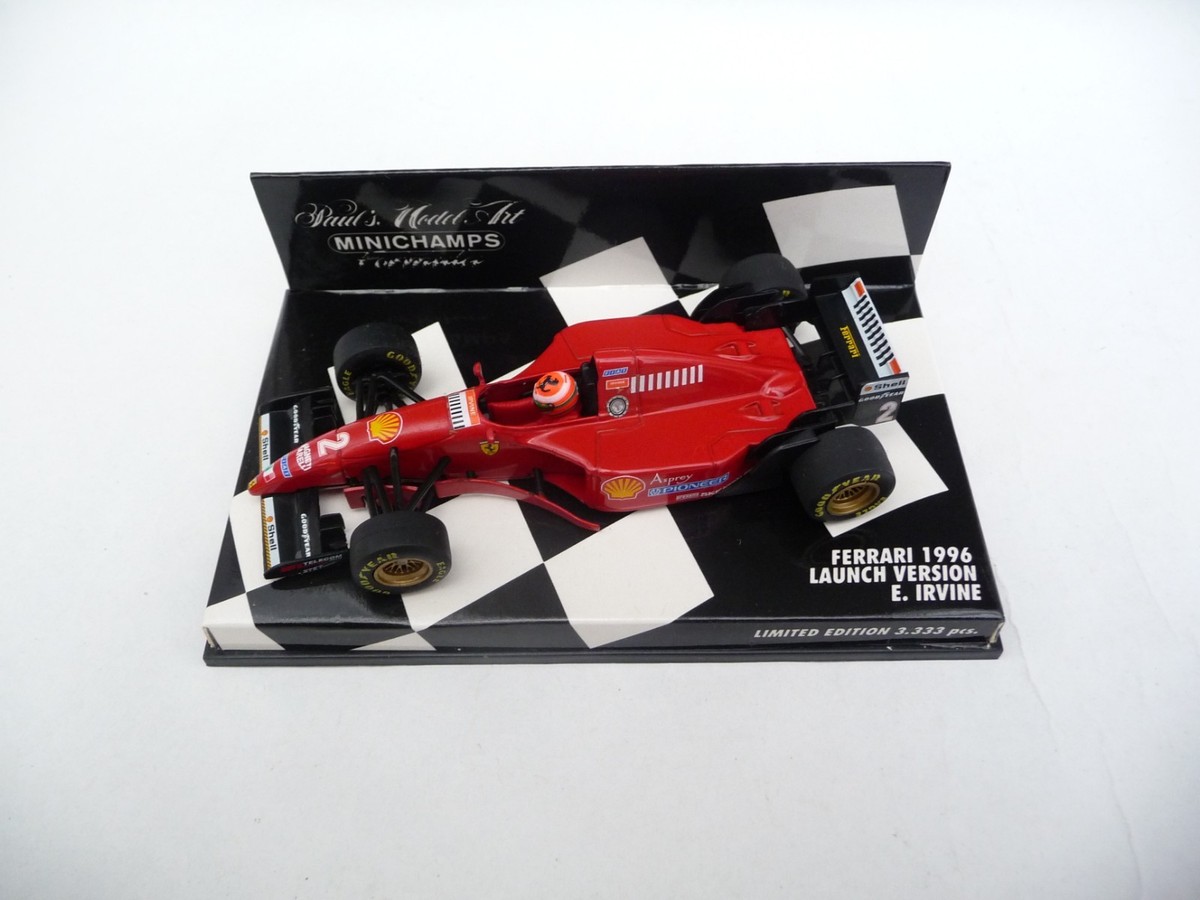 Minichamps 1/43 Ferrari 1996 Version Lancement – Eddie Irvine, Miniature De Collection Neuve