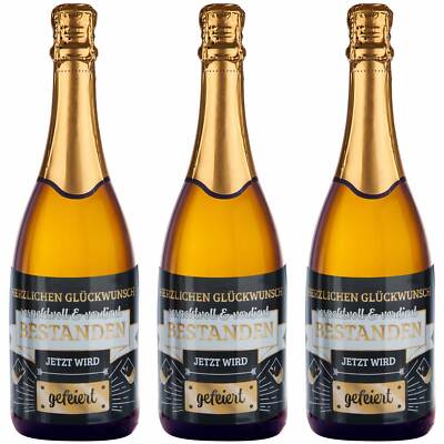Flaschenetikett Prüfung bestanden Flaschenaufkleber Geschenk Abschluss Wein Sekt