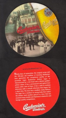 Bierdeckel - Coaster , BUDWEISER , Budvar , Tschechien #1195#