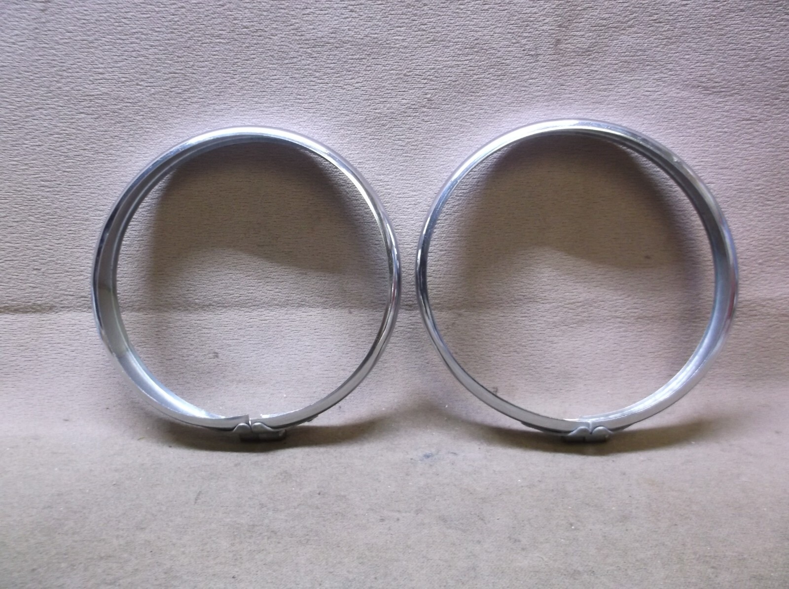 VINTAGE 3 PAIR CHROME HEADLIGHT TRIM RING BEZEL FORD GM CHRYSLER CHEVY
