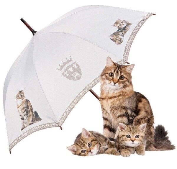 Stockschirm Regenschirm Lilienfeld getiegerte Katze Damenschirm 95 UV Blocker 