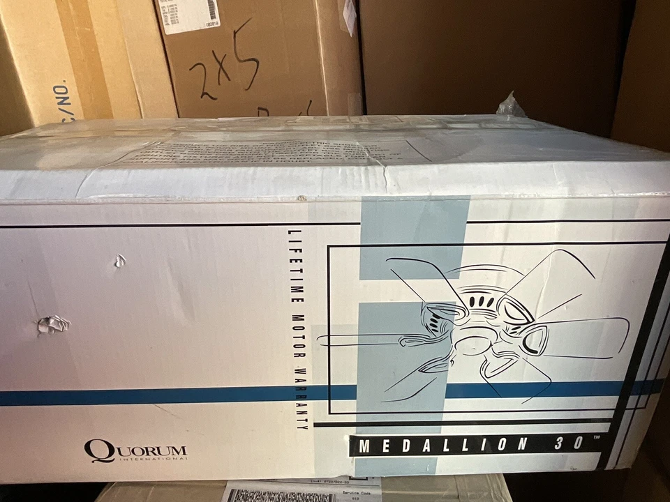 Quorum 51306-6522 Medallion Patio 52" 6-Blade Fan Satin Nickel Dark Rosewood - Image 4 of 4