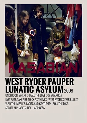 Kasabian. West Ryder Pauper Lunatic Asylum. A3 Album Print. Wall