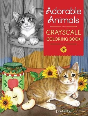 Jane Maday Adorable Animals GrayScale Coloring Book (Taschenbuch)