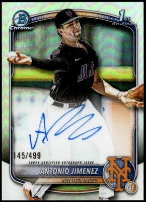 2025 Bowman Draft #CPA-AJ Antonio Jimenez Chrome Prospect Auto Refractor #/499