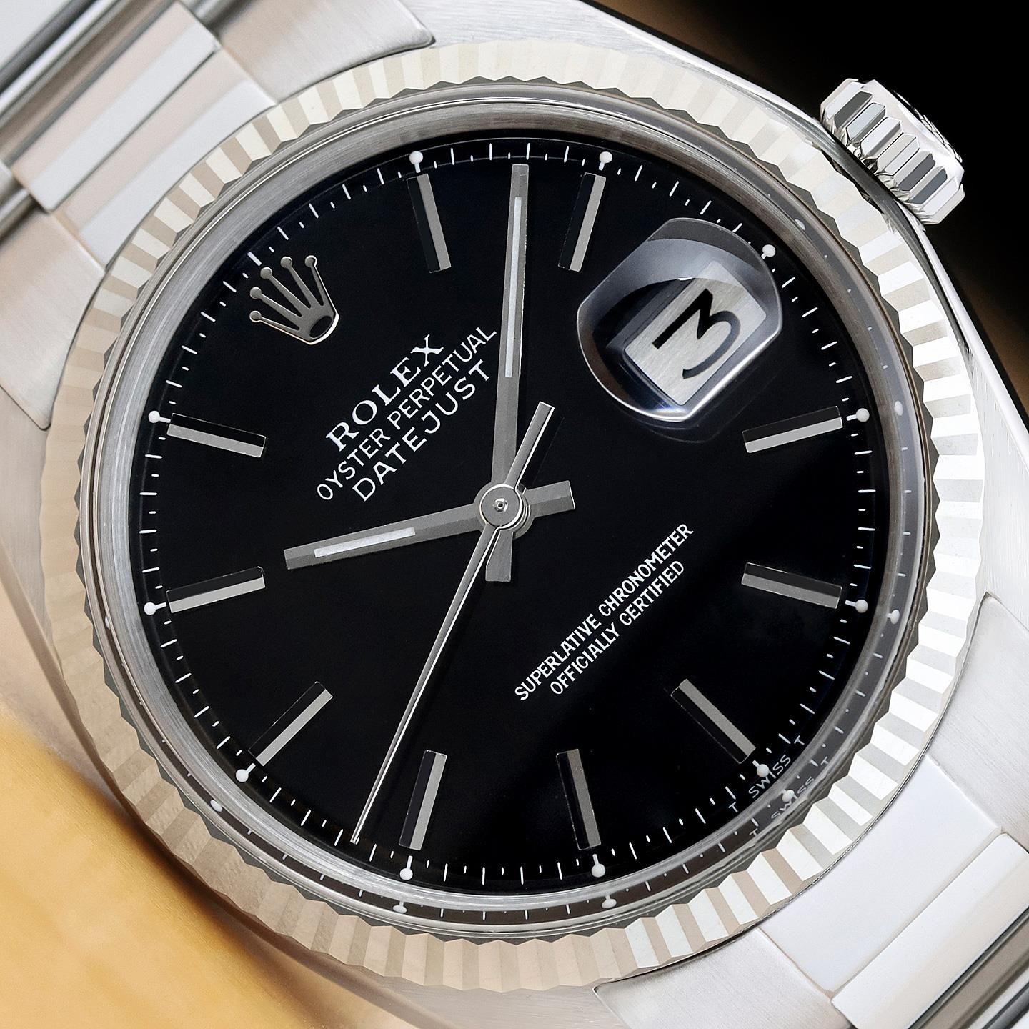 ROLEX DATEJUST 1601 18K WHITE GOLD