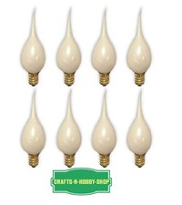 8 LED Silicone Dipped, Pearlized, Electric Candle Lamp Bulbs 0.7 Watt E12 Base