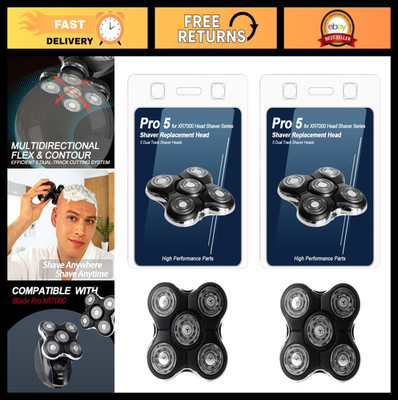 5-Head Replacement Blades 2-Pack for Electric Razor, Dual Track Flexing Cutters,