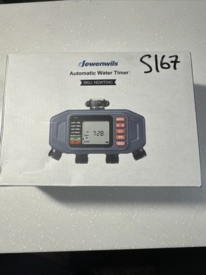 DEWENWlLS Sprinkler Timer, 4 Zone, Outdoor Faucet lrigation, Rain Delay & Manual