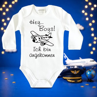 Babybody Baby-Body Bodie - Airplane Plane Flugzeug Flug Pilot Geburt angekommen