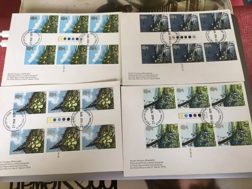 GB STAMPS PHQ CARD SET TRAFFIC LIGHT GUTTER BLOCK FIRST DAY COVER 1979 FLOWERS