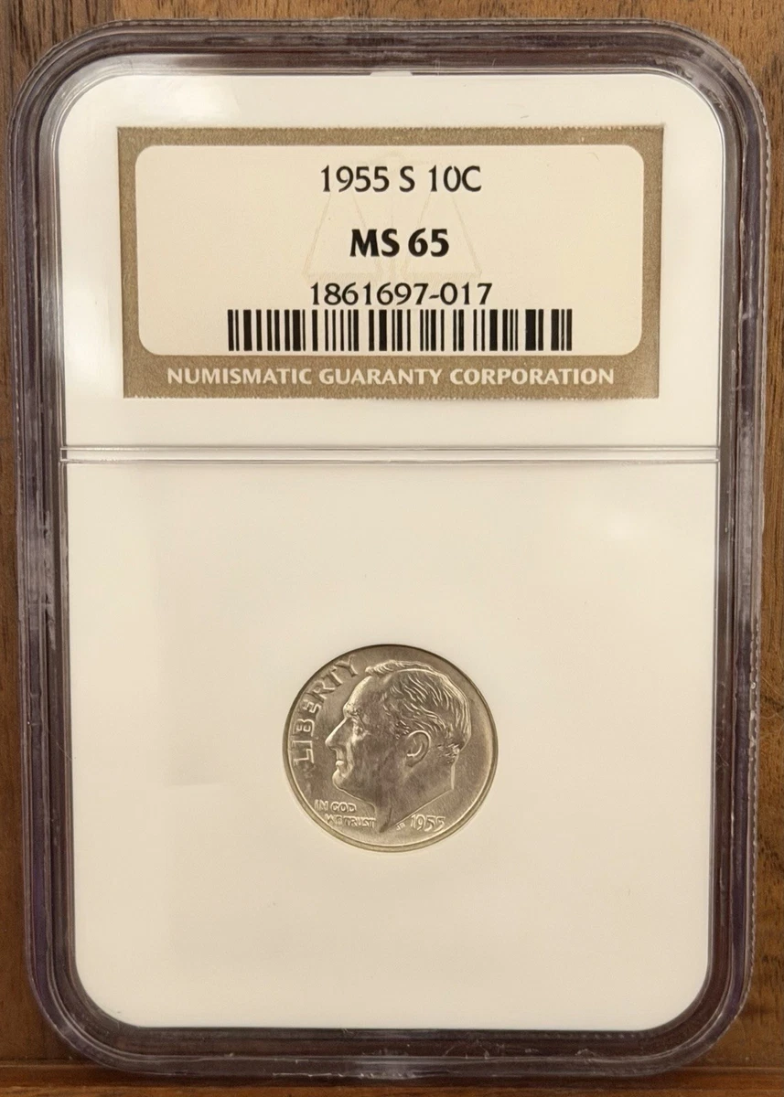 MS 65 Graded 1955 Roosevelt Dimes (1946-Now) for sale | eBay