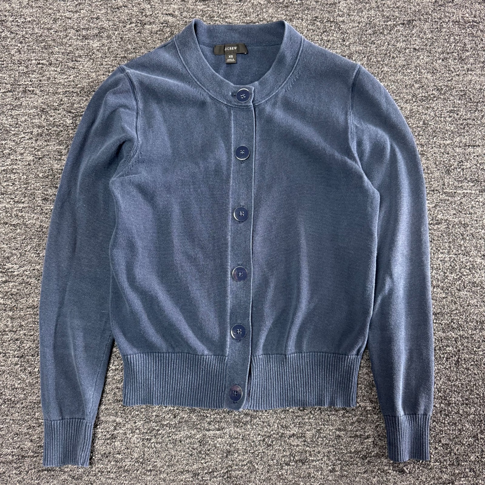 J Crew Coastal Button Knit Cardigan Sweater Sz XS Blue Womens