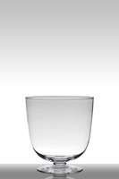 INNA-GLAS Windlichtglas Shirley Auf Standfuß, Klar, 28Cm, Ø27Cm