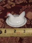 2 Inch Vintage Pressed Milk Glass Hen On Nest Chicken Dish Open Salt