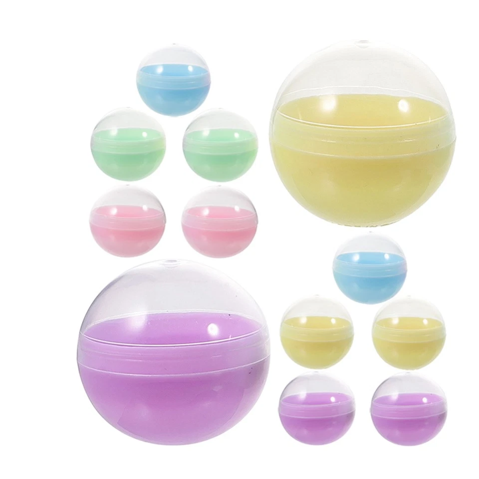 120 capsule rotonde trasparenti colorate: capsule vuote in plastica da 32 mm - Immagine 2 di 4