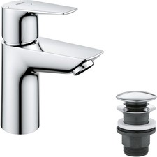 Grohe Quickfix Start Edge Bathroom Basin Mixer Tap Push Open Pop Up Waste New