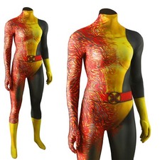 X-Men Phoenix Human Torch Jumpsuit Cosplay Girl Costume Woman Bodysuit Halloween