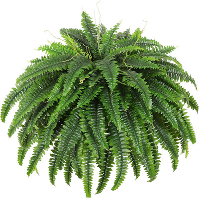 49'' Artificial Boston Fern, Outdoor Faux Plant | Uv-Resistant, 95 Fronds/Stem, E