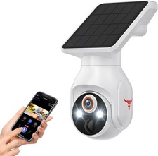 Solar Panel Powered Security Camera 1080p WiFi Camera with Night Vision Motion