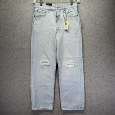 Levis Premium Ribcage Straight Ankle Jeans Women 28 Blue High Rise Stretch Denim