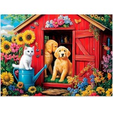 300 Piece Puzzle Adults Dog Cat 300 Pc 20x15 In Vibrant Colors Game Toy