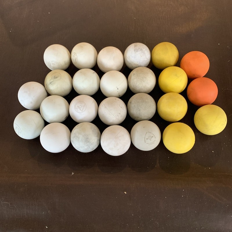 25 lacrosse balls used for training and competition mixed brands & leagues