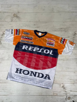 #ad #ad Vintage Repsol Honda T Shirt 90s Alex Criville MotoGP Bike Men Size L Orange $56.00