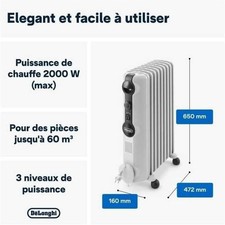 De'Longhi RadiaS TRRS 1120 Radiator, 2000W - Hellgrau