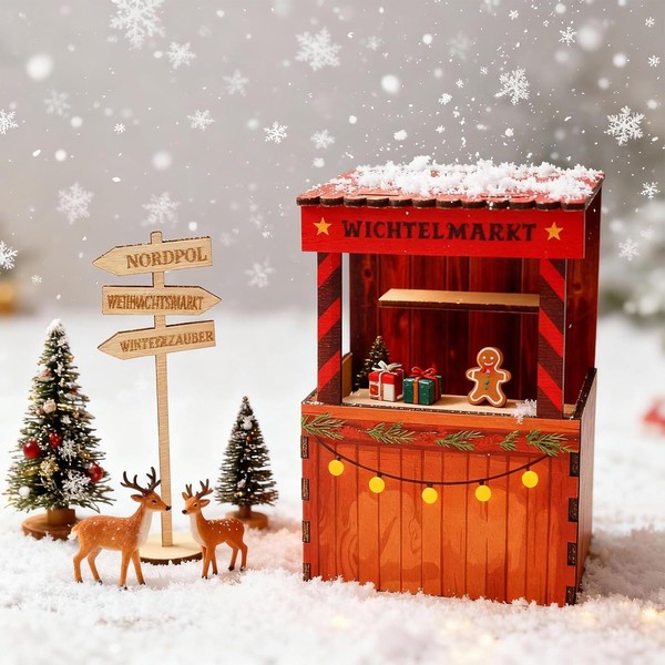 Wichtel ZubehöR Set Weihnachten Miniatur Wichtelhaus Dekoration WichteltüR-image