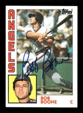 1984 Topps #520 Bob Boone signed autograph crisp blue sharpie BXCP41