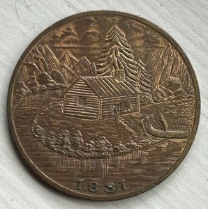 1931 Battle Creek Centennial Medal Michigan So-Called Dollar Bronze HK-678 33mm