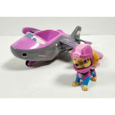 HTF Paw Patrol Skye Figure & Transforming Jet Plane Toy Set Pink Grey 2 Pc Lot