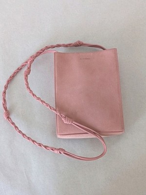 Jil Sander Tangle Small Bag Pink Suede Braided Strap Crossbody
